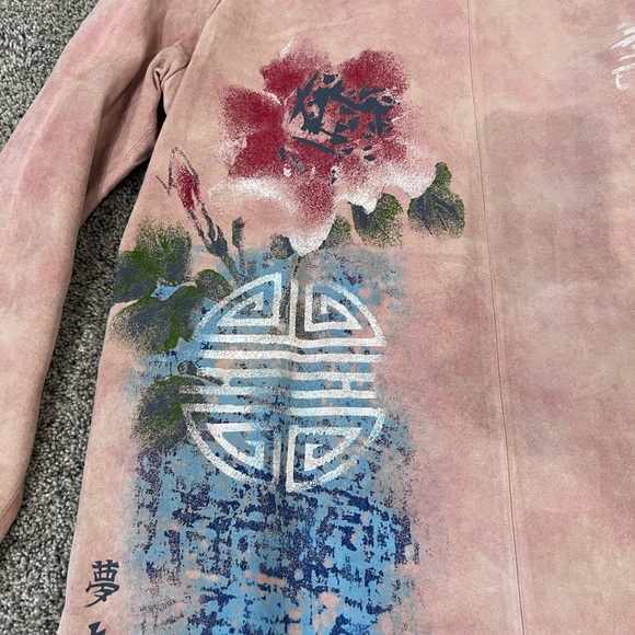 Chico’s Suede Leather Jacket Anniversary Edition Rose Ocho Rios Size 1 US 8 Med - Picture 9 of 14